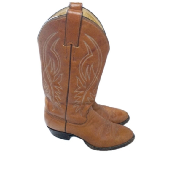 Justin Western Cowboy Boots Men's Size 8.5 B Brown Leather - Picture 5 of 16